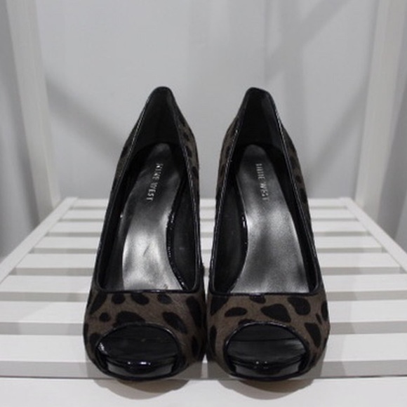 Nine West Open Toed Cheetah Print Stilettos - Picture 3 of 4